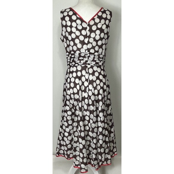 Vtg Robbie Bee Brown Polka Dot Dress 6 Classic Retro Pin Up Marilyn Monroe Julia - Picture 13 of 16